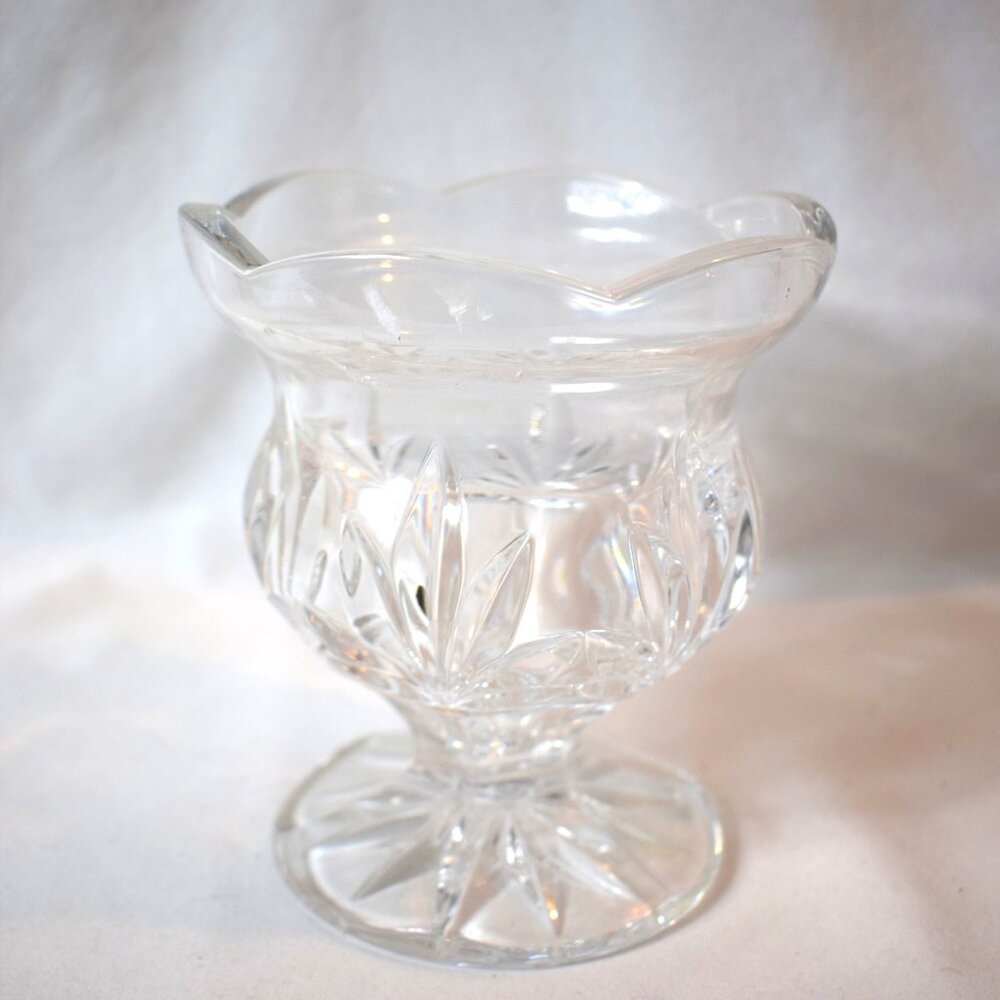 Vintage Royal Limited 24% Lead Crystal Pedestal Vase Candy Dish Candle Holder